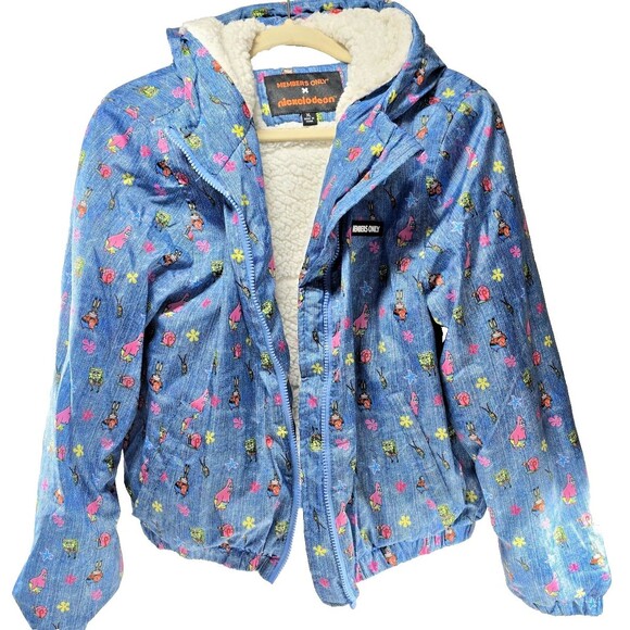 2022 Members Only X Nickelodeon Spongebob Womens XL Jacket Good Cond. *See Desc* - Picture 3 of 8